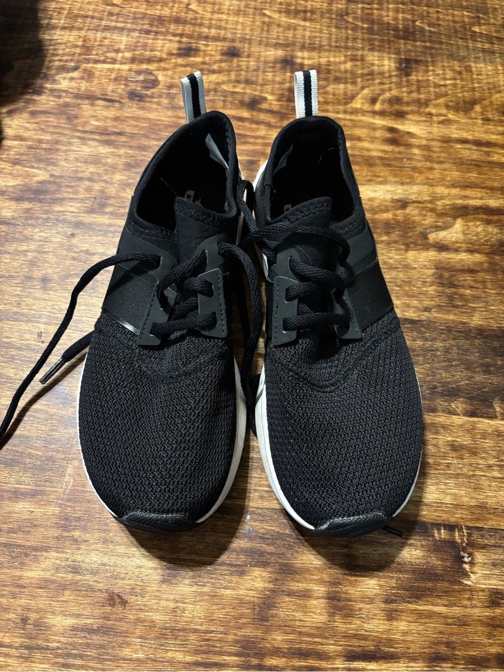 New Balance Women's Black Knit Sneakers with White Sole